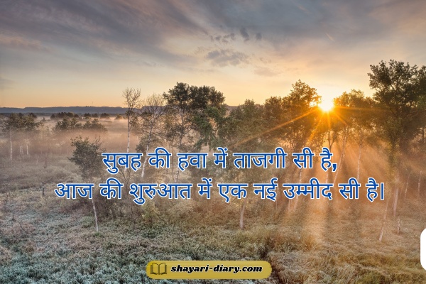 2 line Good Morning Shayari in Hindi